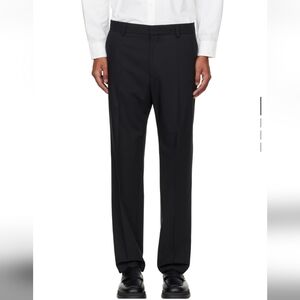 Hugo Boss Men's Black Wool Blend Technical Breathable Sateen Dress Pants 34x32